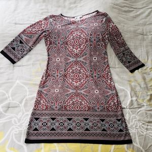 3/4 Sleeve Bodycon Midi Dress Crew-Neck